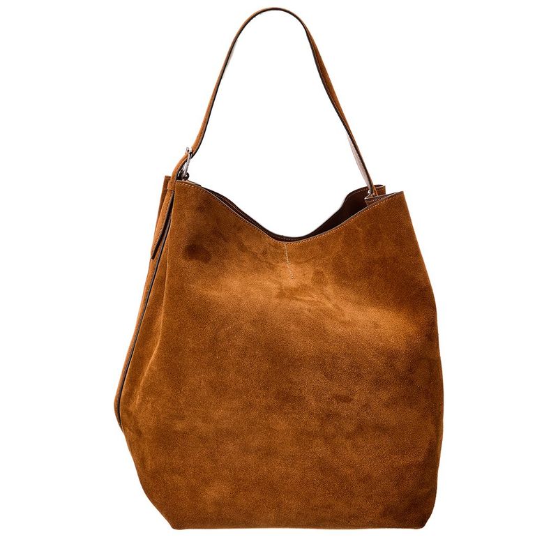 Toteme Belted Suede Tote, Brown